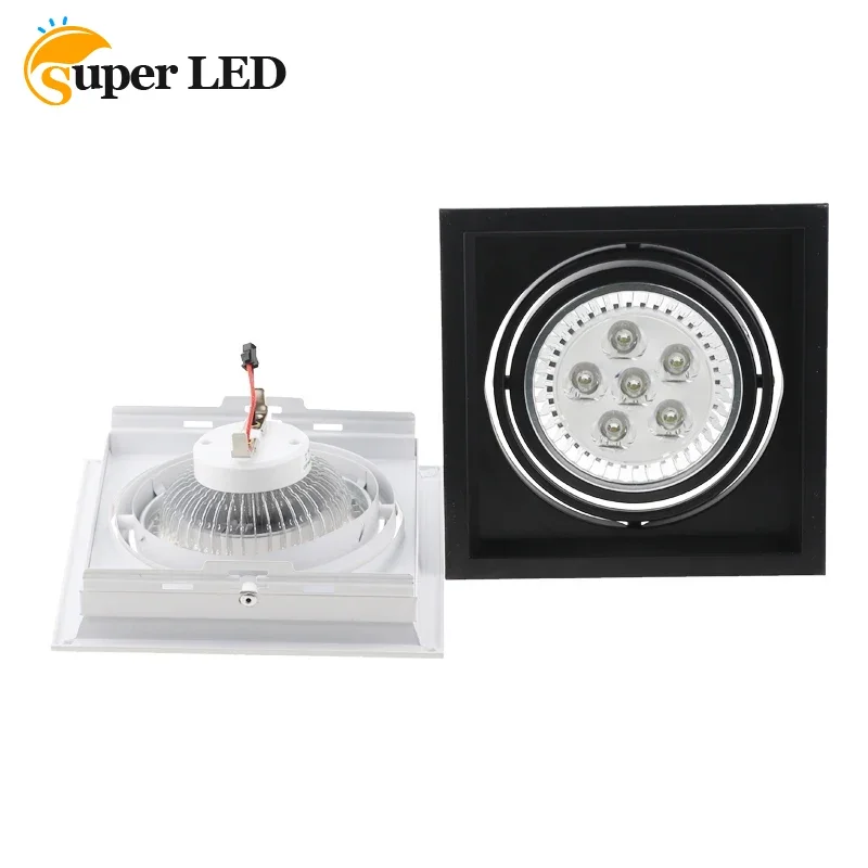 

White Black Round Square Aluminum Iron fixture frame Downlight Fittings - 170-180mm Diameter 155mm cutout