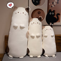 120cm Kawaii Calico Cat Plush Toys Cartoon Animal Long Strip Pillow Leg Clamp Detachable Washable Sleep Companion Giant Pillow