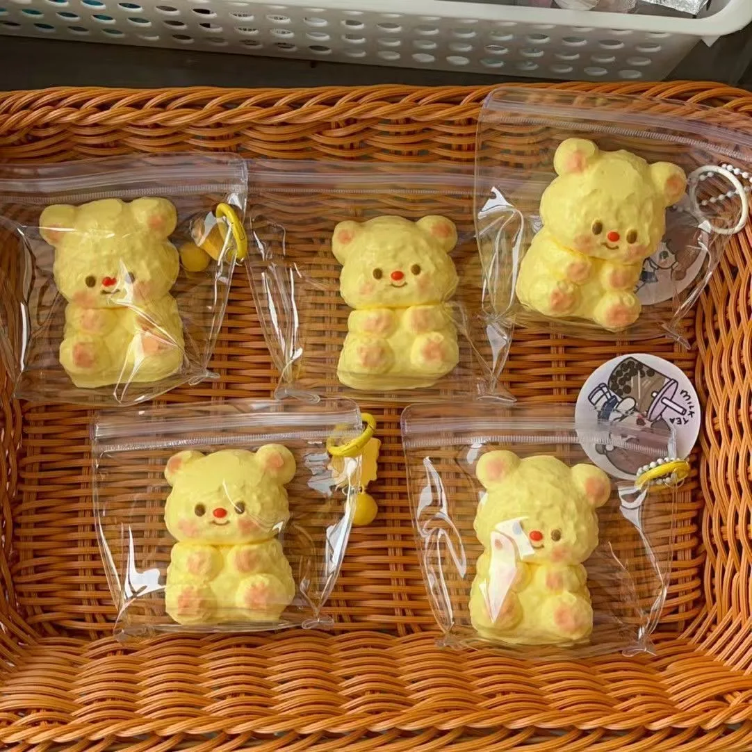 Nette Squeeze Spielzeug Brot Krümel Bär Weiche Stress Reduzieren Spielzeug Langsam Rising Kawaii Squeeze Dekompression Spielzeug Geschenk Anti-Stress-Spielzeug