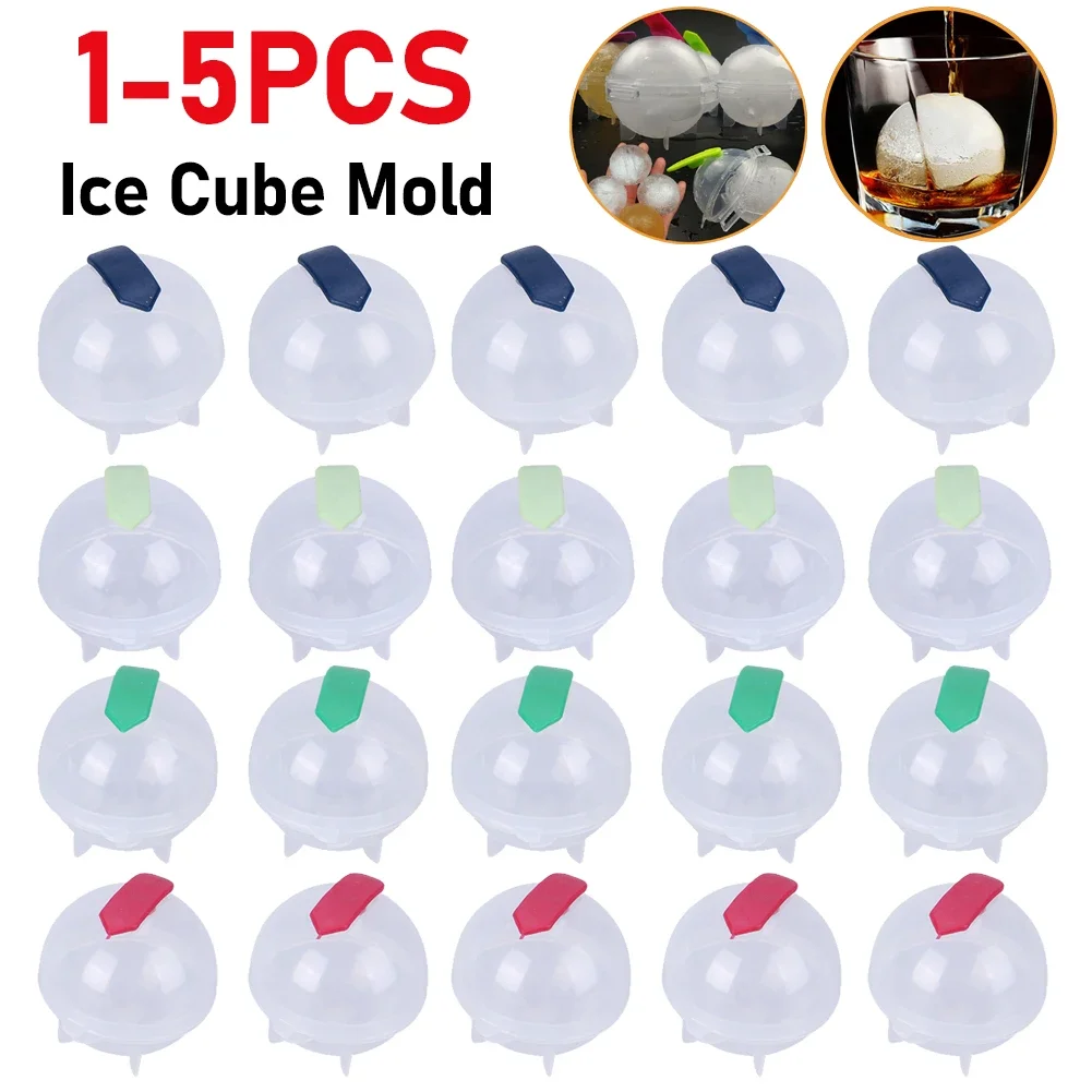 

5-1Pcs 5CM Round Ball Ice Cube Mold DIY Ice Cream Maker Plastic Ice Mould Whiskey Ice Tray Bar Tool Kitchen Gadget Accessories