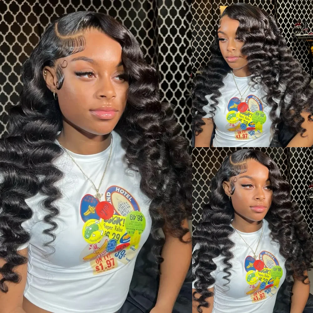 

Парик из натуральных волос с глубокой волной 30-36 дюймов, 13x4 HD прозрачный, кудрявый, 13x6 HD с кружевной передней частью, 200% плотность, без клея