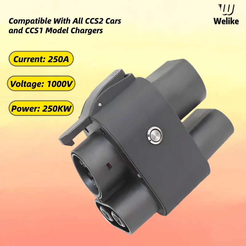 CCS2 to CCS1 EV Adapter form CCS2 Charger to CCS1 car socket  CCS2 to CCS1 Electric Vehicle Converter DC Fast Charging Adapter