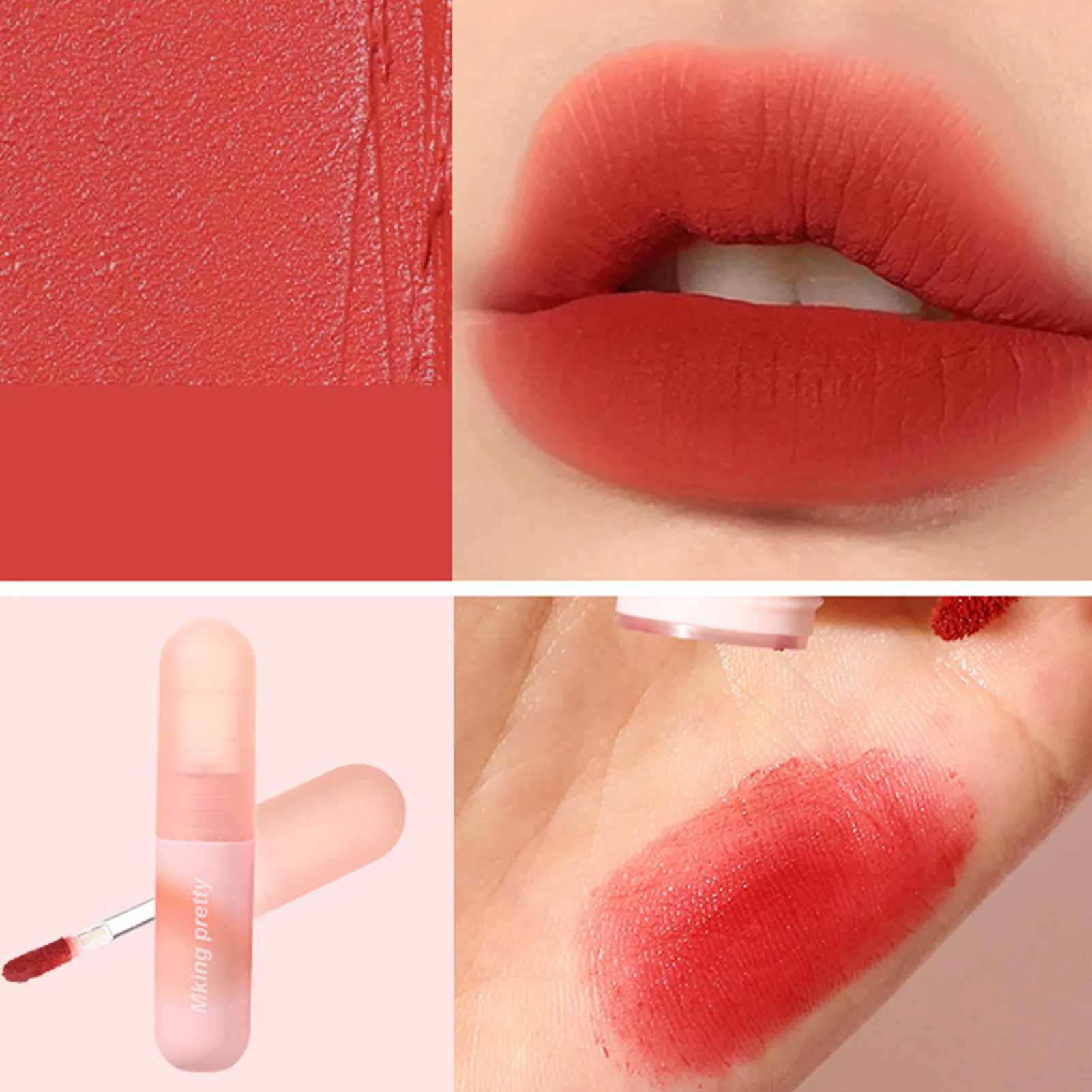 1pcs Lipstick Lip Gloss Makeup Waterproof Velvet Non-stick Cup 6 Colors Lip Tinted Matte Long Lasting Sexy Red Liquid Lip Stick