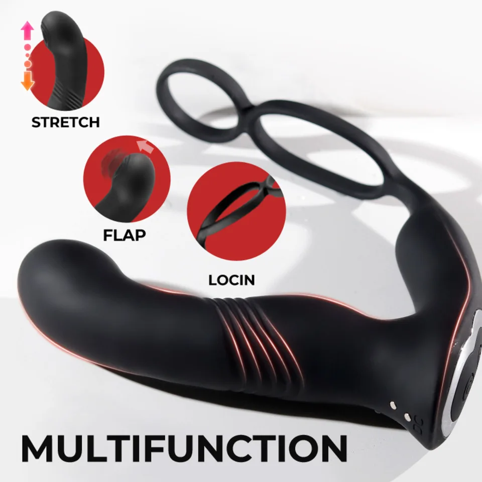 Wireless Remote Control Retractable Male Prostate Massager Masturbator Adult Sex Toys Anal Plug Vibrator Silicone Men view 3