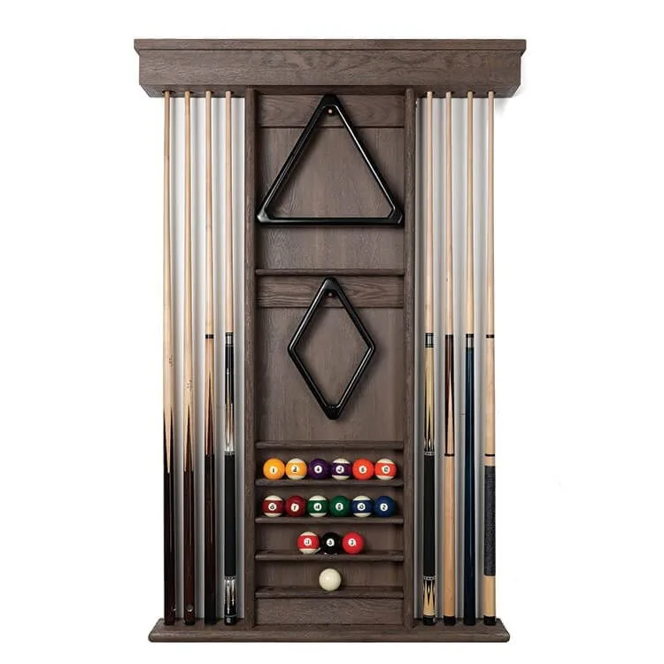 

Wall Mounted Club Holder Log Billiard Room Commercial Solid Wood Billiards