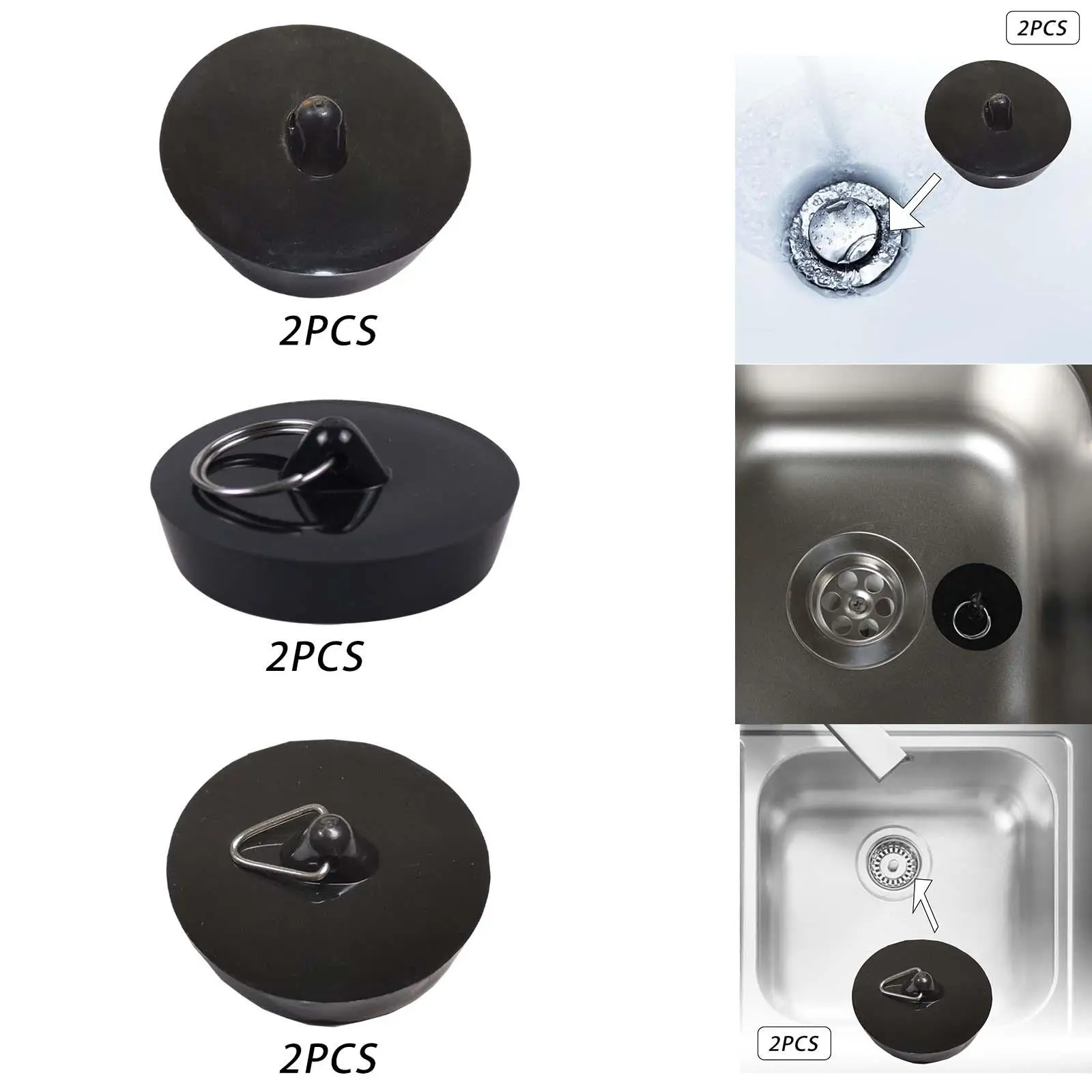 

2x пробка для раковины, пробка для раковины, ванны, уплотнительная пробка для кухонной раковины, пробка для ванны