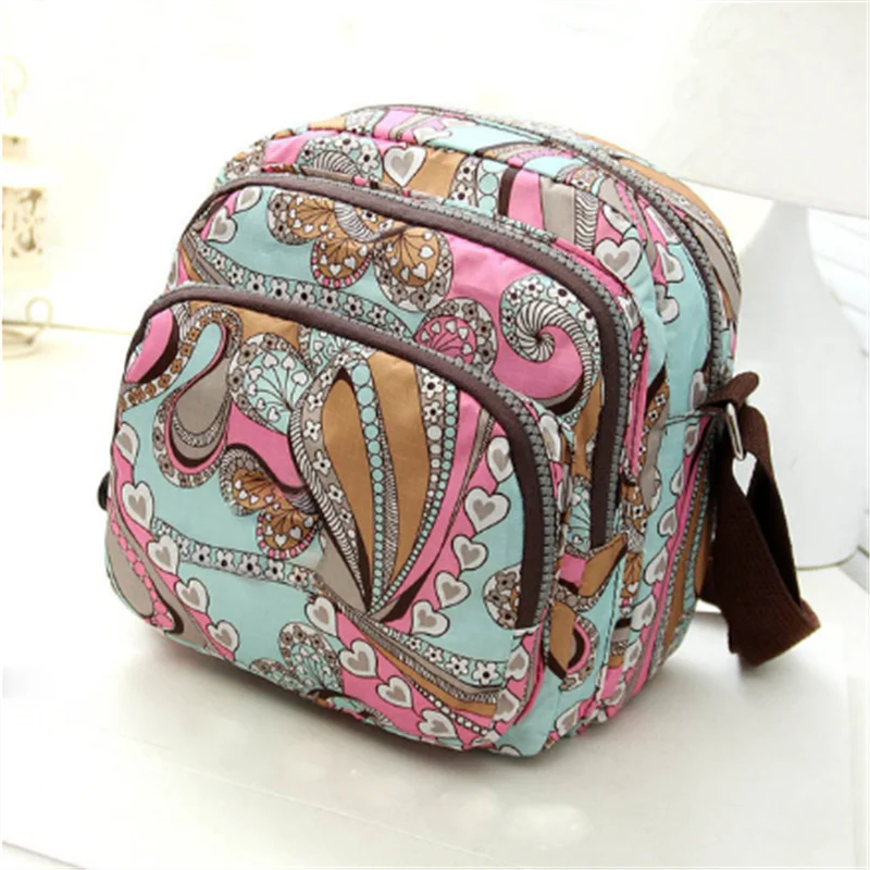 Four Season Universal All-match Women's Small Square Bag New Printed Nylon Mommy Bag Women Shoulder Crossbody Casual Canvas Bag