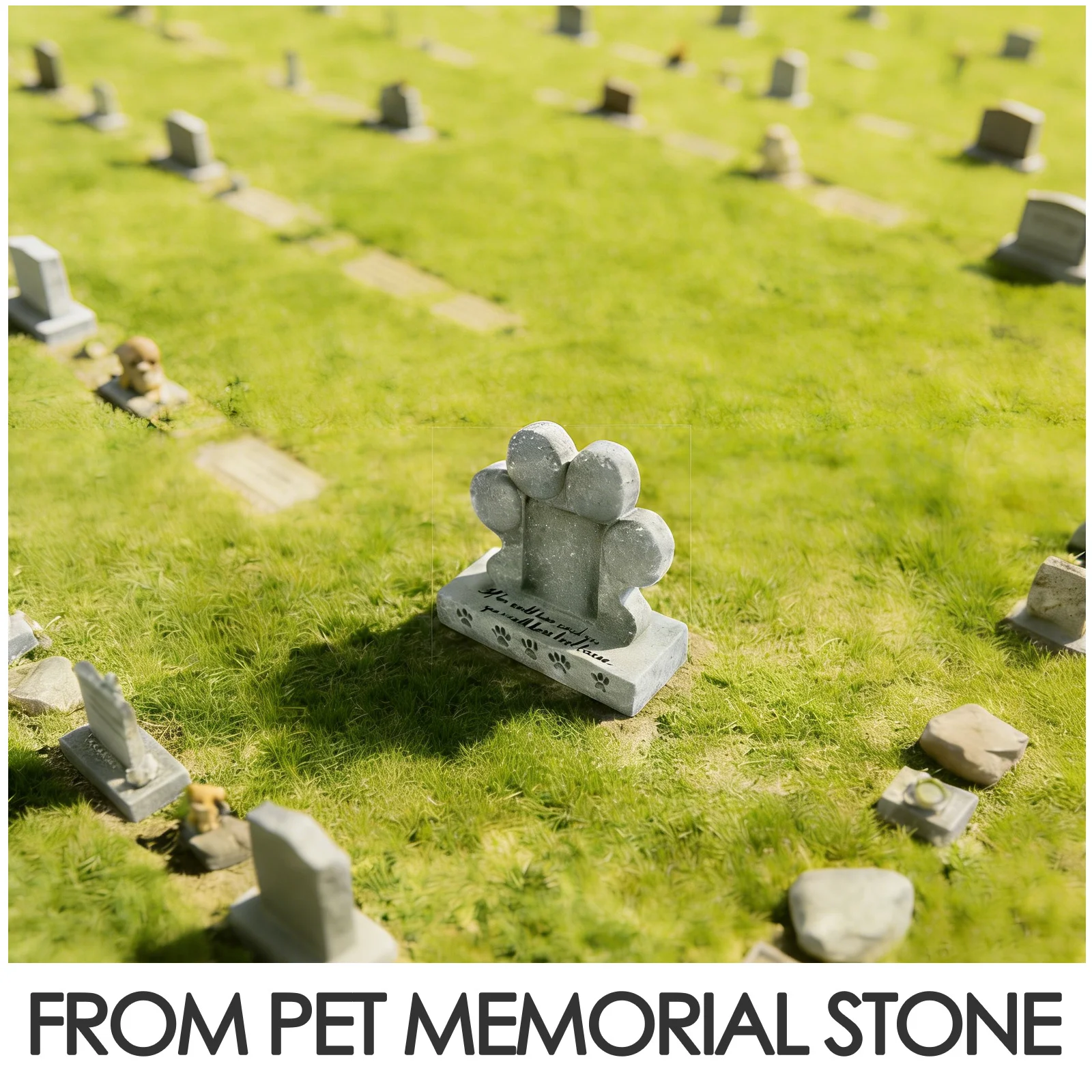 Pet Memorial Stone Weatherproof Tombstone Dog Cat Burial Garden Grave Marker Memorial Pet Memorials for Dogs Outdoor