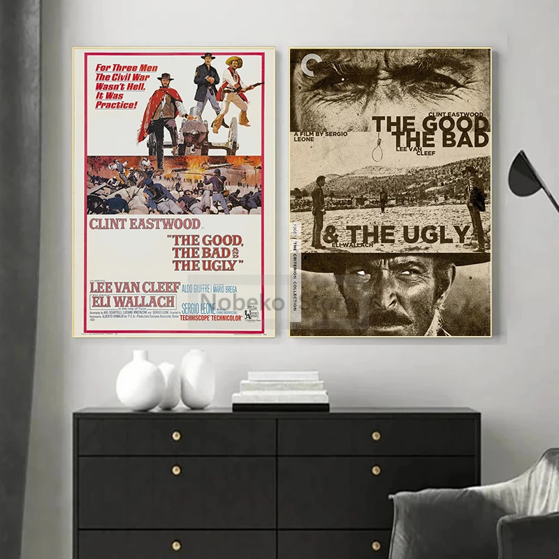 Classic Italian Western Movies The Good, the Bad and the Ugly Poster Prints Canvas Painting Wall Art Pictures Home Room Decor