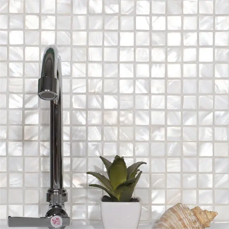 

Pure white shell mosaic tile for kitchen backsplash