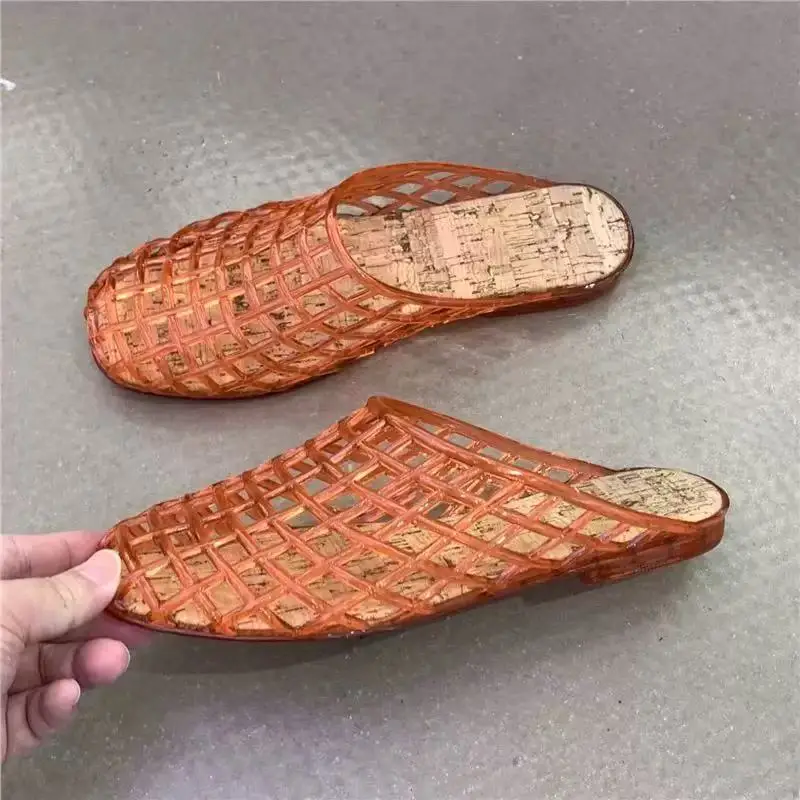 2026 Women's New luxury brand Flat slippers with Hollow PVC Breathable Summer Outerwear Baotou Bag and Casual slippers view 5