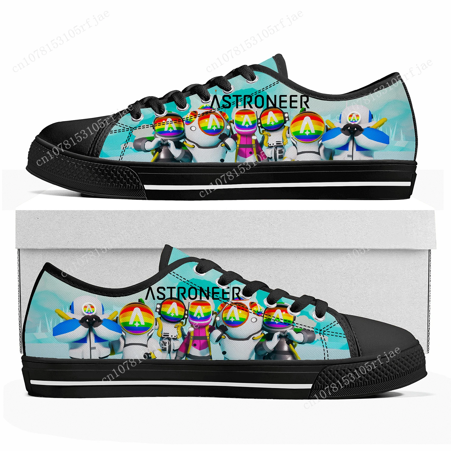 Astroneer Custom Lage Top Sneakers Cartoon Spel Vrouwen Mannen Tiener Mode Hoge Kwaliteit Schoenen Casual Op Maat Gemaakt Canvas Sneaker