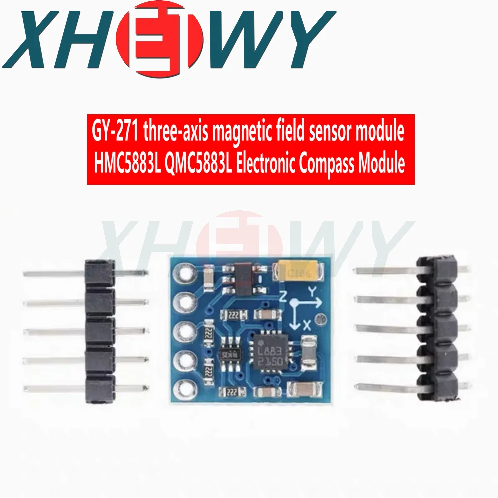 وحدة استشعار مقياس المغنطيسية للبوصلة في المجال المغناطيسي ، ثلاثة محاور ، لوح Arduino IIC ، HMC5883L ، QMC5883L ، 3V-5V