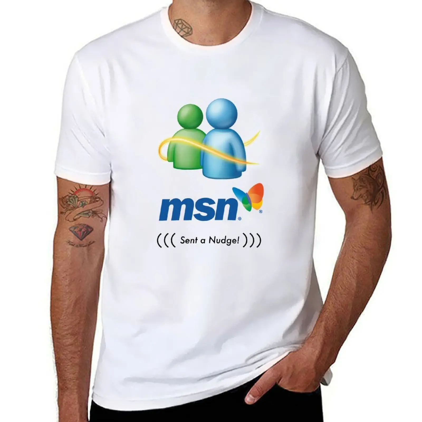 

Messenger MSN Sent a nudge! T-Shirt t shirt man luxury man t shirts cotton T-Shirt