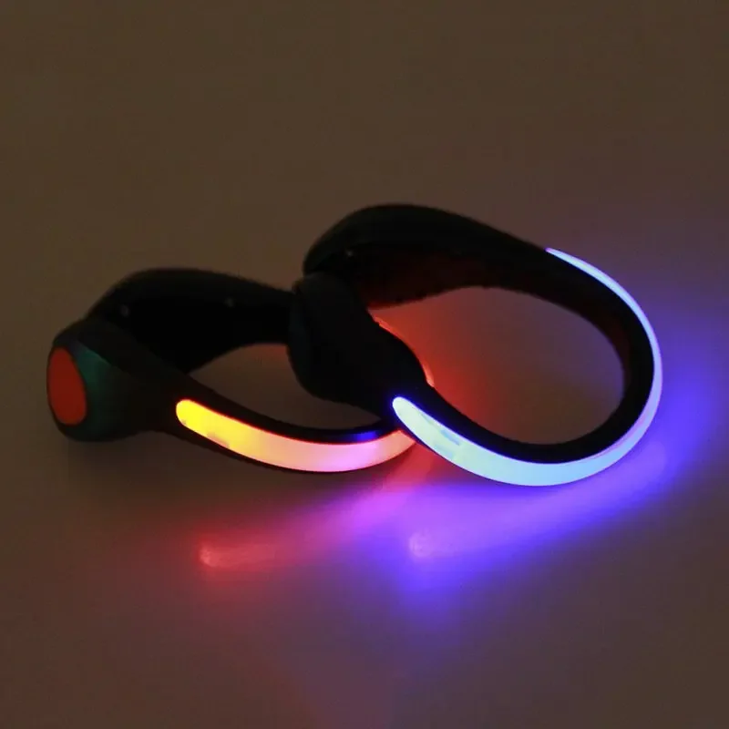 Clip de zapato luminoso LED para bicicleta al aire libre, Clips de seguridad para correr de noche, luz de advertencia deportiva para ciclismo