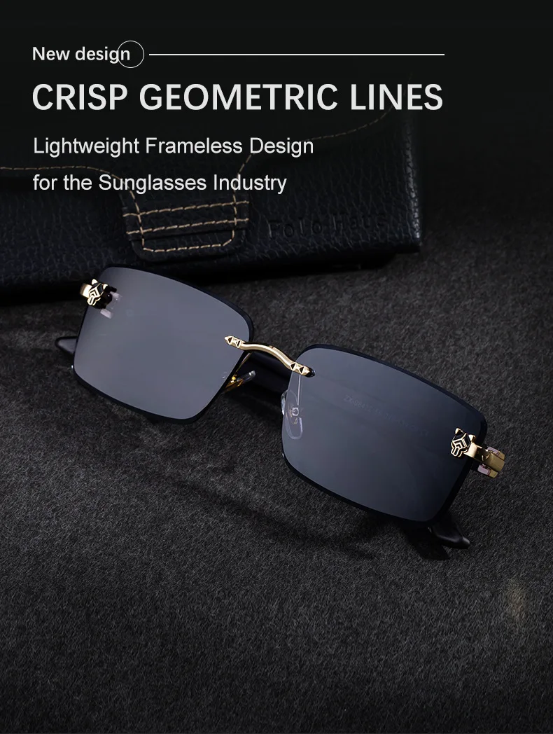 2026 Holzrahmenlose Sonnenbrille für Damen Trendige Retro UV400-Schutz Eckige Sonnenbrille für Herren Markendesign Modische Brille Dropshipping – Detail 4