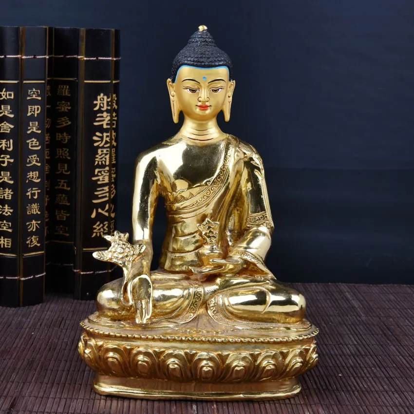 NEW TOP GOOD HOME OFFICE TalismanHouse # Gilding brass Tibetan Buddhism bhaisajyaguru buddha statue 20