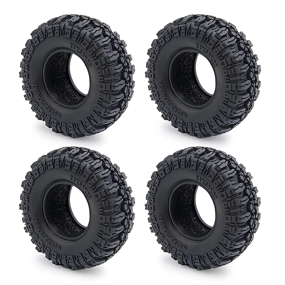 YEAHRUN 4 Stück 1,0 Zoll weiche Gummi-Radreifen 50/54/58/62/64/65 mm für TRX-4M 1/18 Axial SCX24 1/24 RC Crawler Car Upgrade-Teile