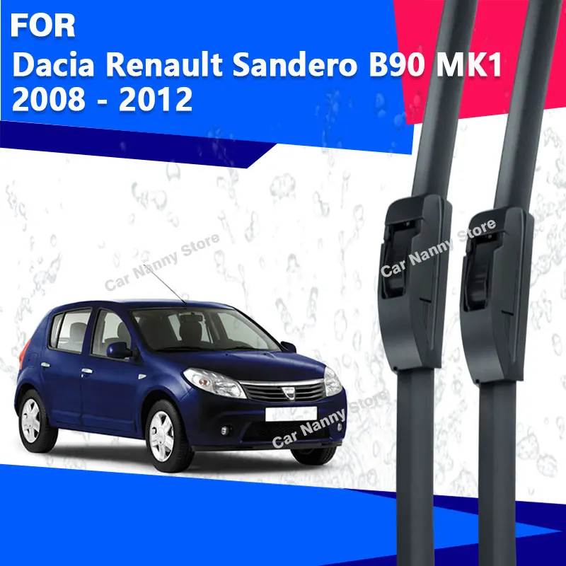 

Front Windshield Windscreen Blades for Dacia Renault Sandero B90 MK1 2008 - 2012 Car Wipers Rubber Strip Wiper Soft Rubber 2009
