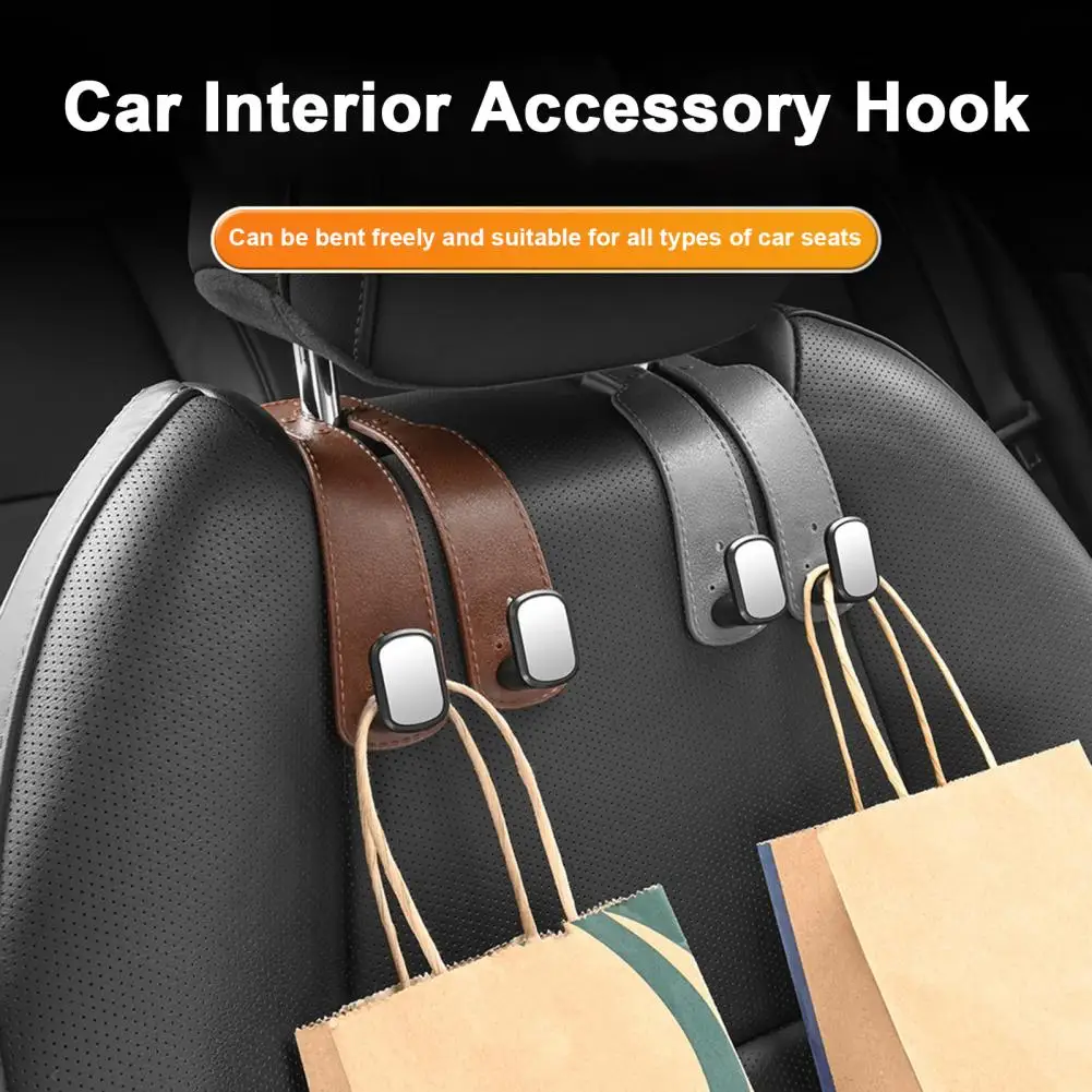 Car Seat Headrest Hook Storage Organizer Strong Load-bearing Universal Fit Car Back Seat Headrest Hook Hanger Phone Holder