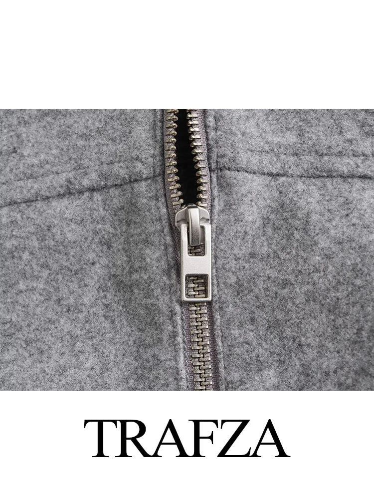 TRAFZA 2023 Autumn Winter Casual Knitted Sequin Simplicity O-Neck Long Sleeve Cardigan Coat For Women Female Sweater Tops