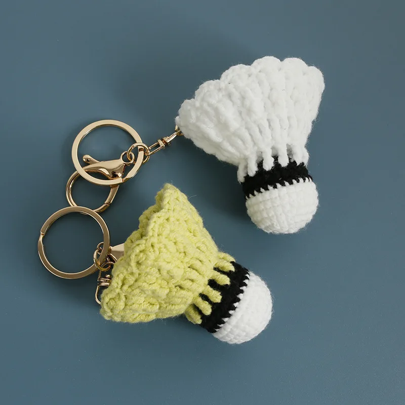 

Cute Sport Ball Series Crochet Keychain Handmaking Weaved Knitted Badminton Keyrings For Gifts Knitting Tennis Pendant Wholesale