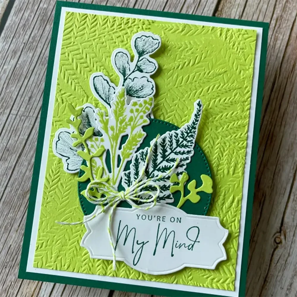 Modelli di cartelle di goffratura 3D di felce dell'albero per l'aggiunta di Texture e dimensioni per creare lo sfondo della carta di Scrapbooking fai da te