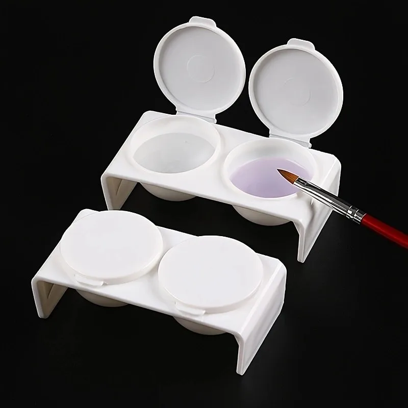 Art and Painting Double Hole Pen Washing Cup Plastic Double Cap Brush and Pen Cleaning Supplies