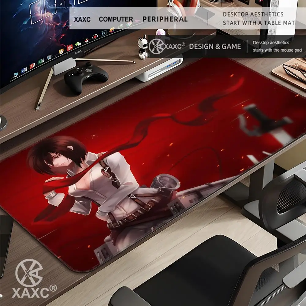 

Gaming Mouse Pad Attack on Titan Mikasa Office desk cushion Computer Accessories Keyboard Table Mat Mousepad Laptop cushion