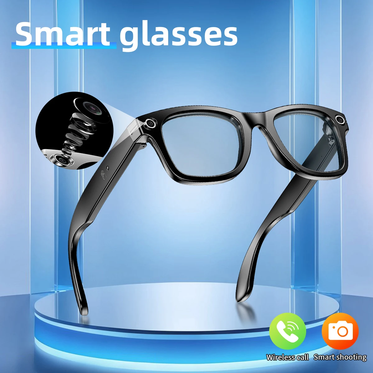 2025 New AI Interaction Smart Glasses With Camera Photo Video Record Translation Music Smart Sunglasses Bluetooth Call Headphone