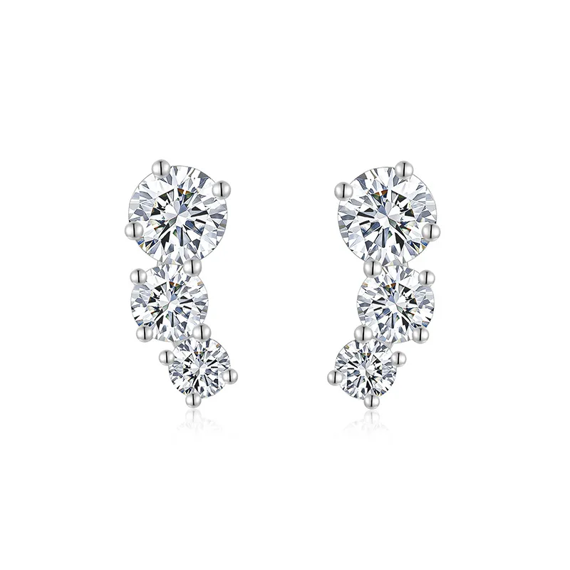 

S925 Tremella decoration light luxury, super flash temperament niche design stud earrings