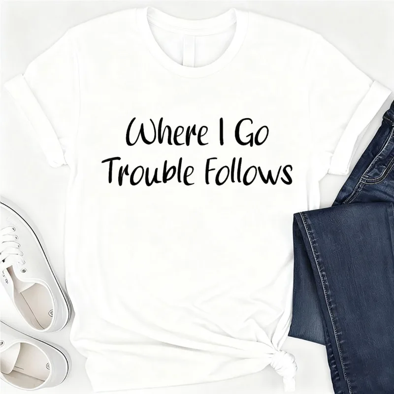 أين أذهب مشاكل تتبع مضحك لطيف زوجين مطابقة القطن تي شيرت الكرتون مضحك تي شيرت الهجومية تي شيرت مطبوع رداء علوي غير رسمي #2