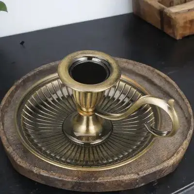 

Vintage Holder Retro Taper Metal Table Decorative Stand for Wedding Party Desktop Home Decoration Windproof European