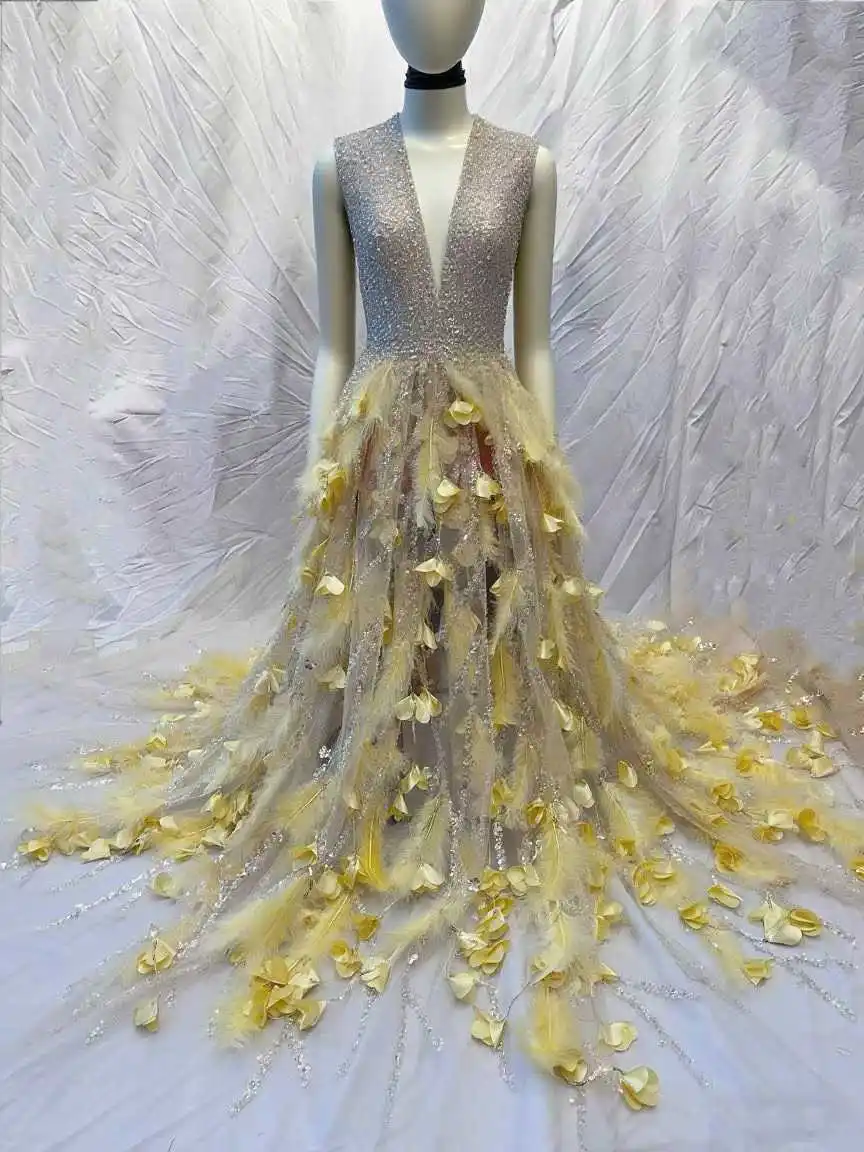 

Tulle Lace Fabric 3D With Beads Sequins Hot Sale 2025 New African Nigerian French for High End Wedding Party Bride Sewing Dress