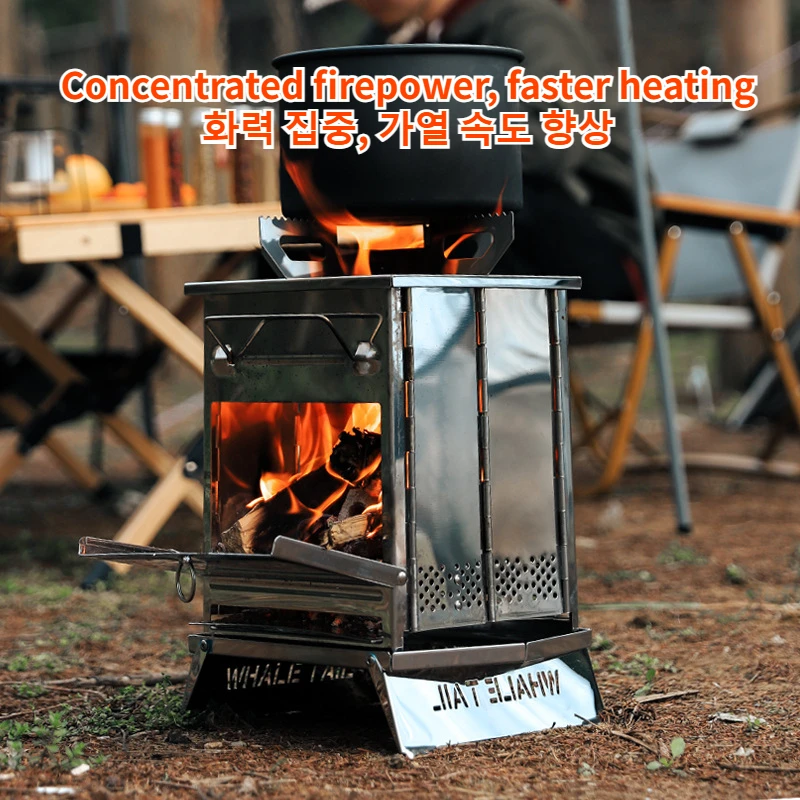 Portable Stainless Steel Folding BBQ Grill, Charcoal Barbecue Oven Rack, Outdoor Camping Firewood Stove, Heating Stove