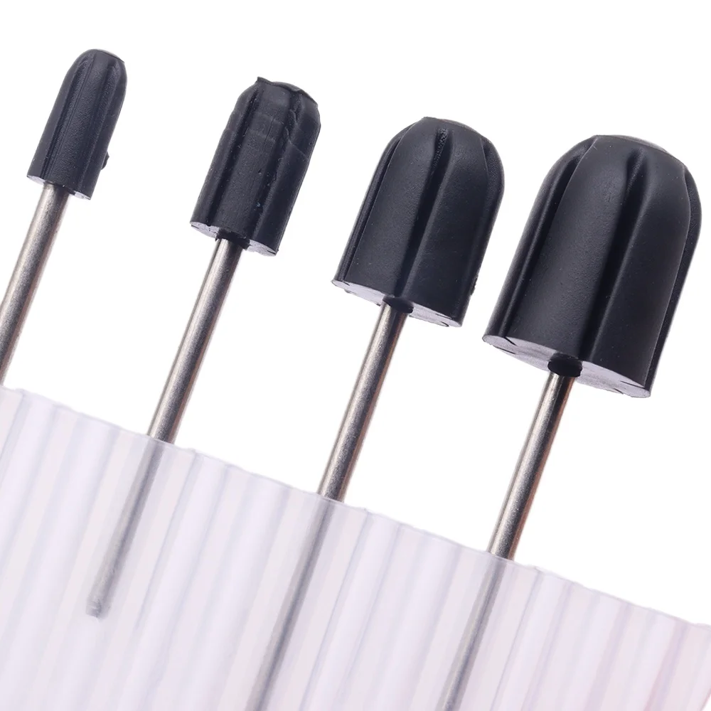 2/4pcs Rubber Bit or Nail Sanding Cap Nail Cutter Sleeves 2.35mm Shaft Pedicure Peeling Uv Gel Remove Sand Cap #80 Foot Care