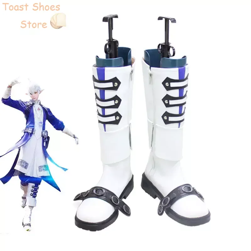 Chaussures de Cosplay en Cuir PU, Bottes de Carnaval d'Halloween, Anime, Accessoire de Costume, Jeu, Alphinaud, Doileur, FF14