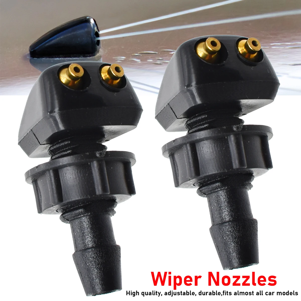 2Pcs Car Windshield Wiper Washer Spray Nozzles Universal For Car Windscreen Sprinkler Nozzle Water Sprayer Jet Outlet Adjustment