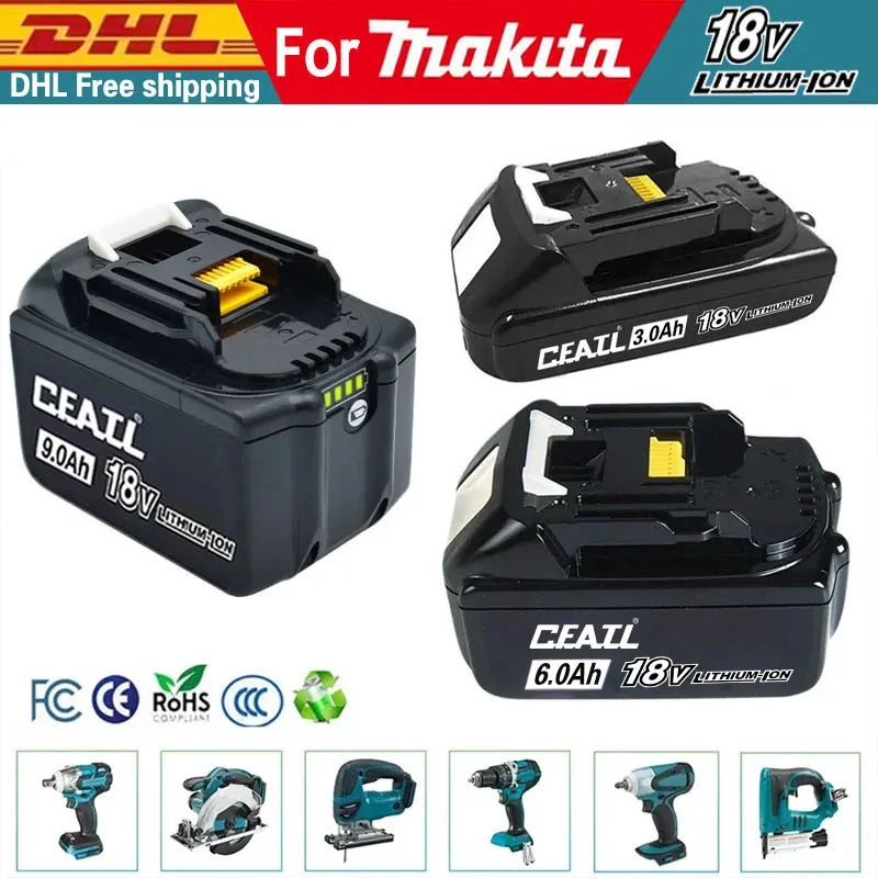 

100% аккумулятор для Makita 18 В, 9,0 Ач BL1850B BL1850BL1860BL1860BL1830BL1815BL1840LXT 400 для инструмента Makita, аккумулятор для дрели 18 В