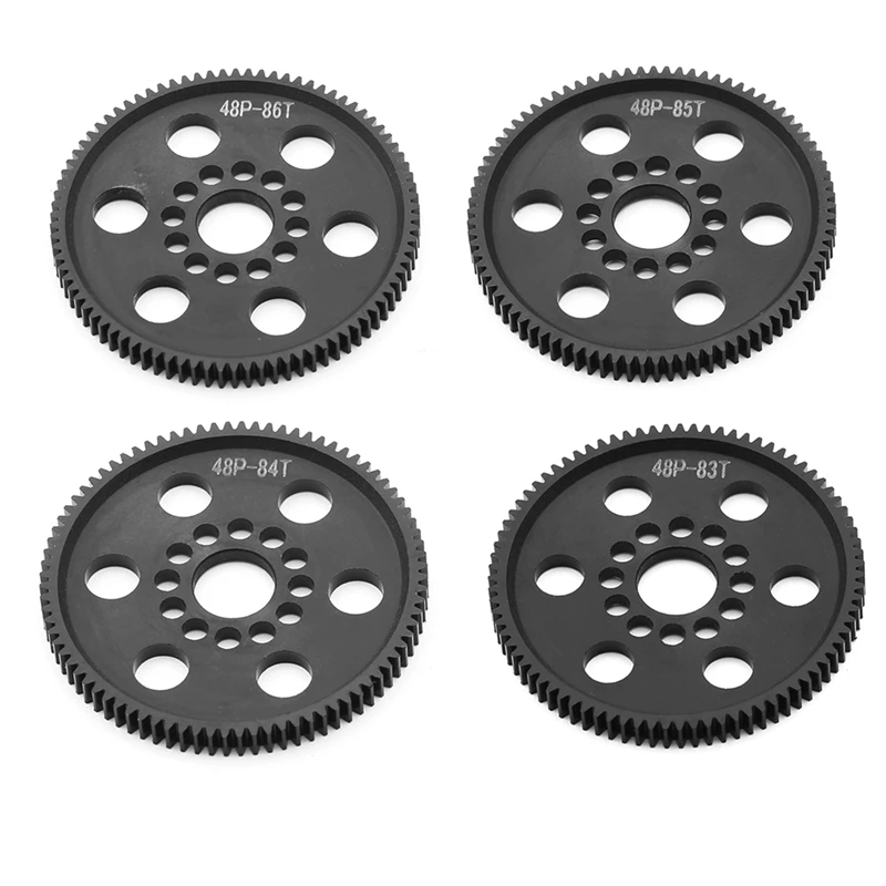 

4PCS 48P Spur Gear Main Gear 83T+84T+85T+86T Universal For 3Racing Sakura S XI XIS CS D4 D5 1/10 RC Car Upgrade Parts