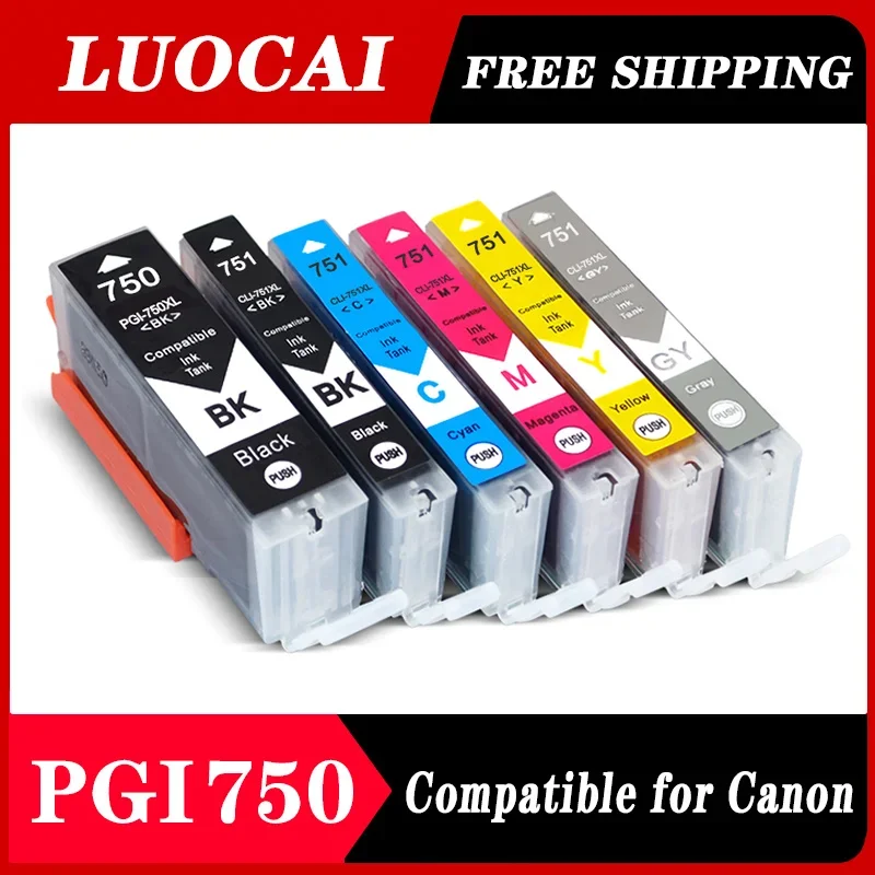 

Совместимый чернильный картридж для Canon MG6370 MG7170 MG7570 IP8770 MG6770 MG6670 6 видов цветов PGI 750