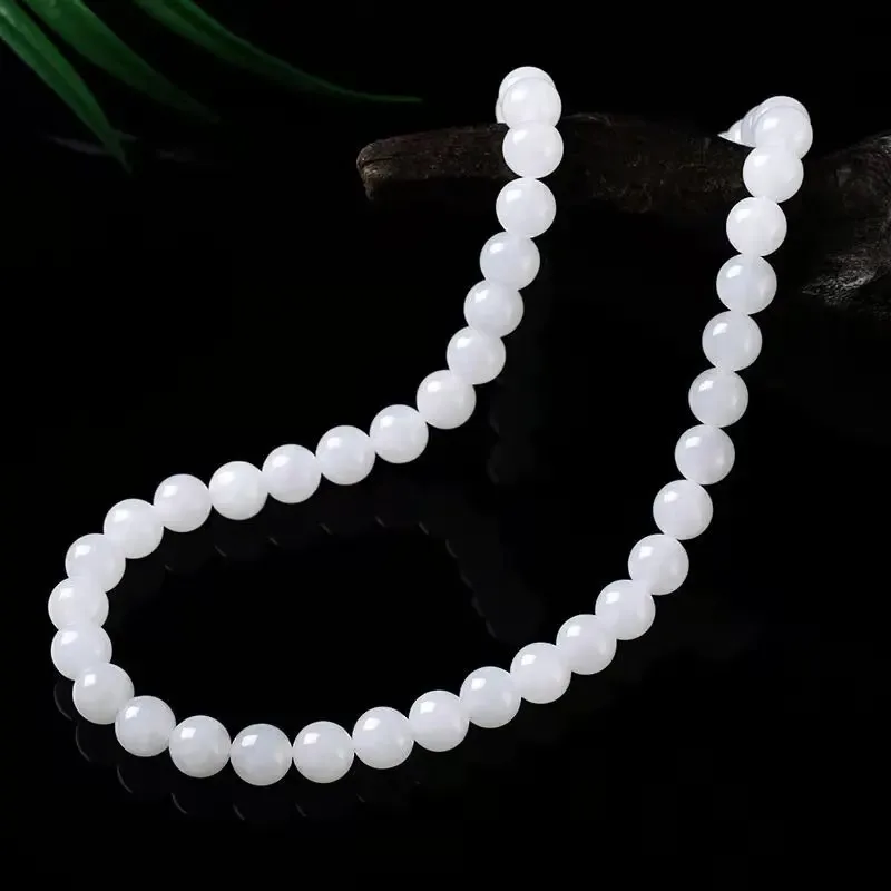Natural Green Hand-carved Round Beads Jade Pendant Fashion Boutique Jewelry Men and Women Necklace Gift Accessories