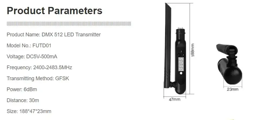 Transmissor LED sem fio MiBoxer, controlador de faixa, RGB + CCT, FUTD01, DMX 512, FUTD02, DMX512, DC12V-24V, 2.4G, RGB + CCT