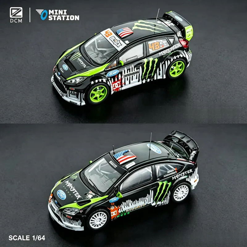 DCM 1/64 Ford Fiesta ST & Focus RS Ken Block #43 Monster Energy Hoonigan Rally Drift Car Diecast Car Model