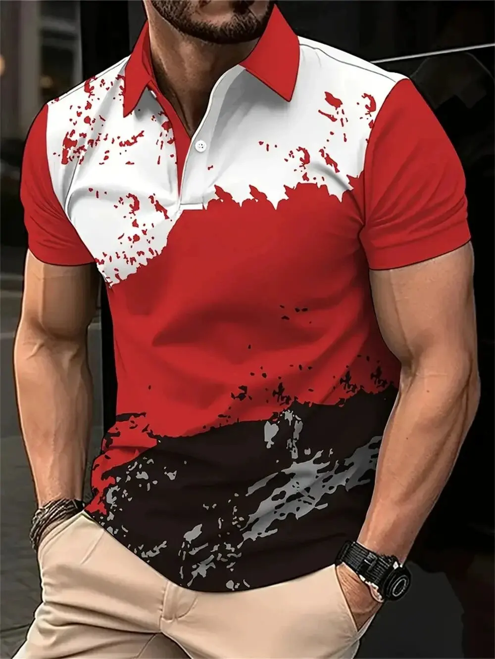 

Fashion Maple Leaves Canada Flag Men's Polo T-Shirts Summer Casual Sport Short Sleeve 3D Printed Streetwear Men Clothing Tops