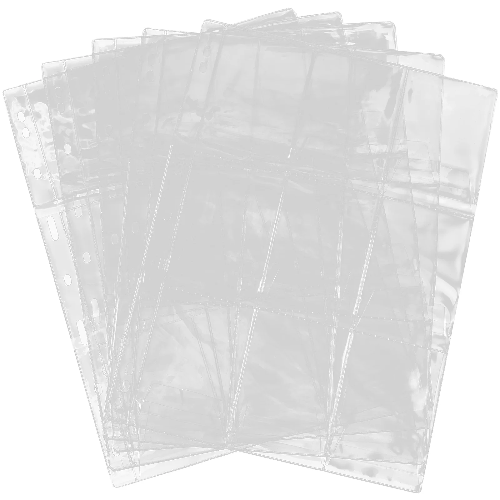 5 pçs caixa de moedas página interna titular páginas design transparente para três anel fichário armazenamento álbum numismático suprimentos plástico