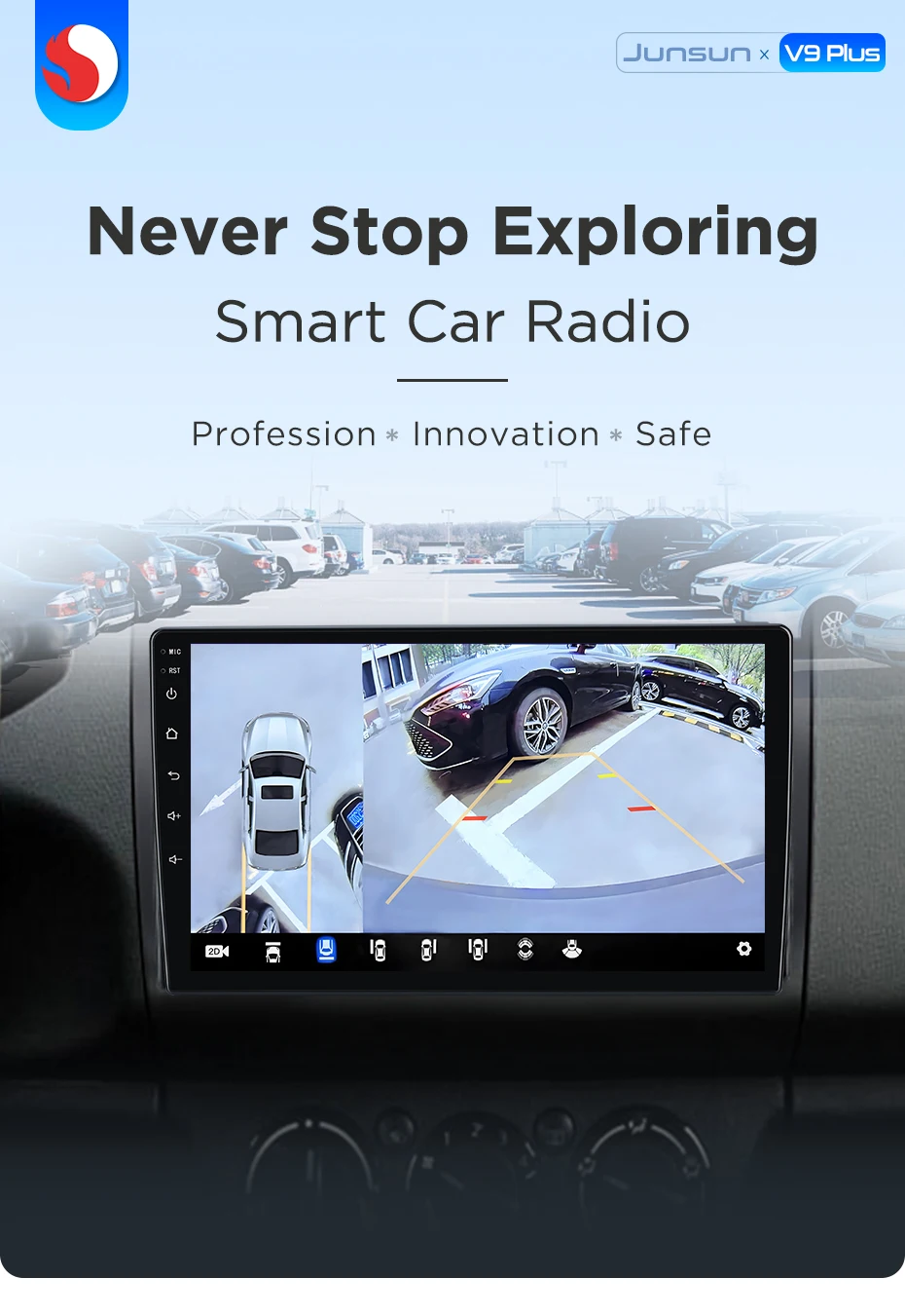 Junsun 360° ° Panorama Kamera Auto Radio Für Suzuki SWIFT 2003-2010 Drahtlose CarPlay Bildschirm Android Auto Stereo GPS Navi RDS BT – Detail 1