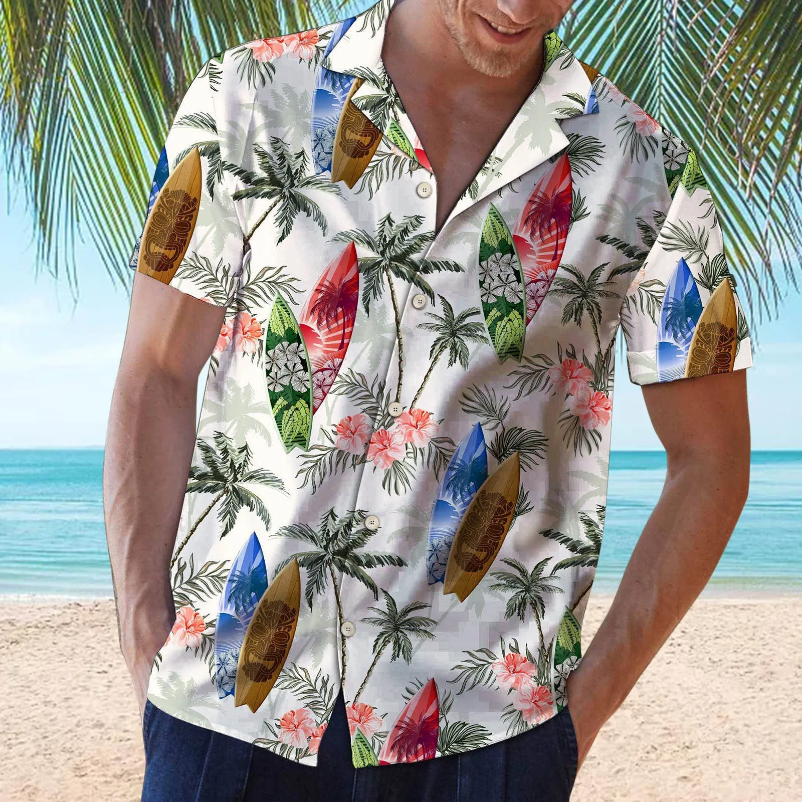 

Hawaiian Leaf Tropical 3D Print Shirts Men Fashion Shirt Casual Vintage Streetwear Short Sleeve Shirt Blouse Man Clothing