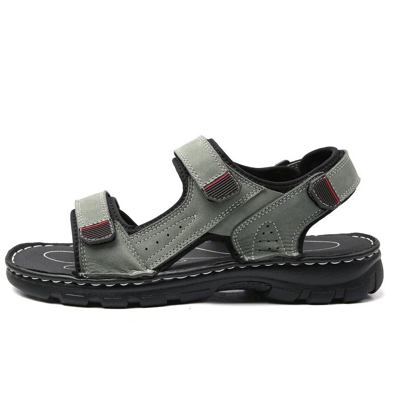 Outdoor Leather Men Sandals Summer Casual Shoes For Men Beach Sandals Soft Breathable Men Shoes Plus Size 38-48