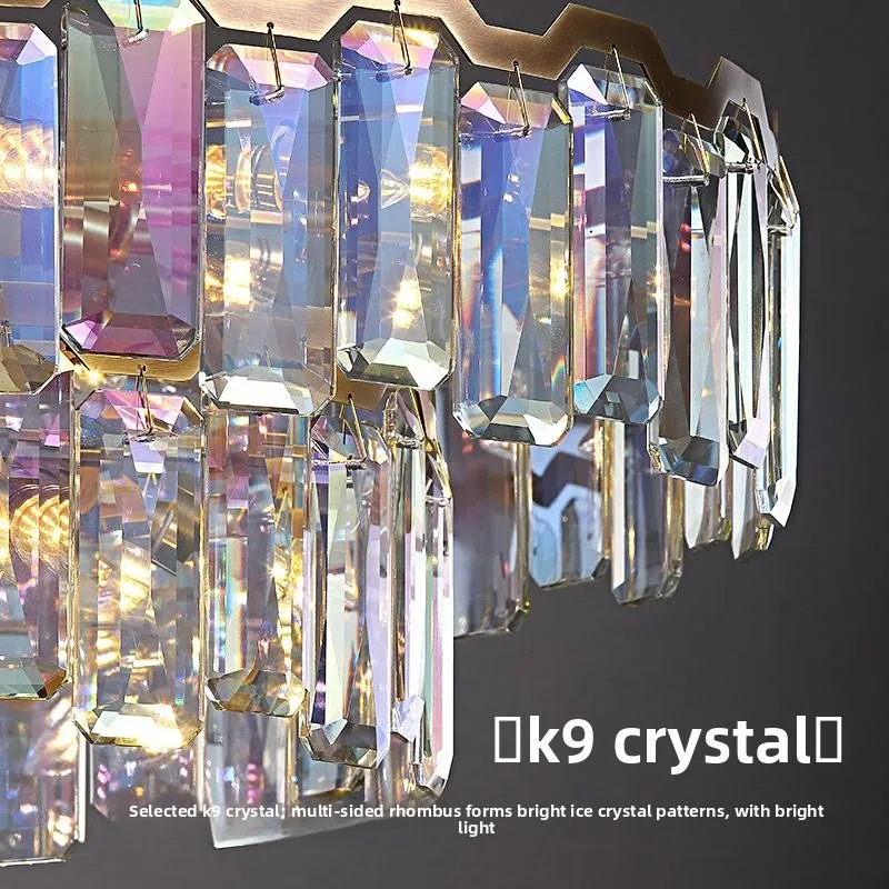 غرفة المعيشة الفاخرة الحديثة الخفيفة الملونة كريستال قلادة مصمم غرفة نوم غرفة الطعام الفاخرة شخصية الفن نمط جديد #6